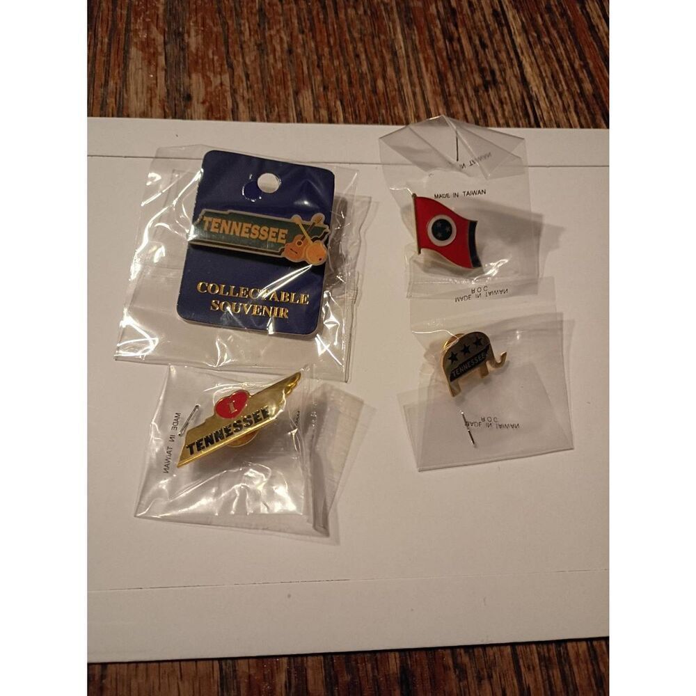 Tennessee State Pin Lot Enamel Hat Lapel Pins Souvenir Set 4pc NEW